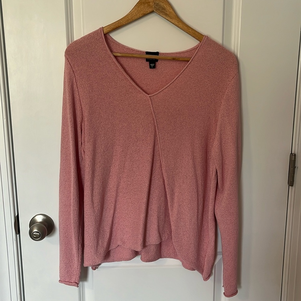 Eileen fisher pink asyemtrical sweater large